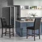 Costway Set Of 2 Padded Bar Stools With Rubber Wood Legs