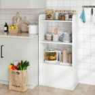 Costway Freestanding Bookshelf With 3-tier Open Shelf And Drawer-white