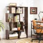 Costway 6-cube Open-back Geometric Bookshelf With Anti-tip Kits-coffee