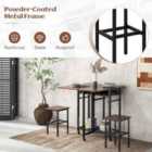 Costway Extendable Dining Table Set With 6-bottle Wine Rack-rustic Brown