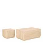Furniture To Go Dice Square and Rectangular Coffee Table Set of 2 in Travertine Rough Paper Effect