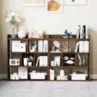 Costway 7 Cubes Open-back Bookshelf Home Storage Display Shelf-coffee