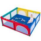 Costway Baby Playpen With 50 Piece Ocean Balls And Non-slip Suction Cups-colourful