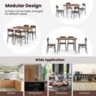 Costway 5 Piece Dining Table Set Rectangular With Backrest-rustic Brown