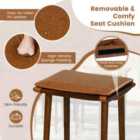 Costway Set Of 2 69Cm Dining Barstools With Footrest & Removable Cushion
