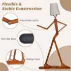 Costway Wooden Floor Lamp With Adjustable Joints And Changeable Shape