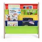 Costway 4 Tier Children Bookshelf Magazine Rack Organiser-natural