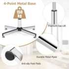 Costway Upholstered Home Office Desk Chair With Double Padded Back And Seat-beige