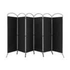 Costway 6 Panel Freestanding Fabric Room Divider For Home And Office-black