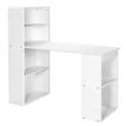 Costway Modern 3-in-1 Wooden Computer Desk With 6-tier Storage Bookshelves-white