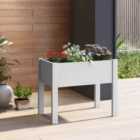 Costway 53L Raised Bed Grow Box With Water Level Monitor And Drainage Hole-white