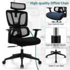 Costway Ergonomic Mesh Office Chair With N Type Lumbar Support-black