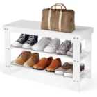Costway 3-tier Bamboo Shoe Bench For Entryway-white