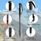 Costway Hiking Pole Aluminum Trekking Pole Walking Pole Adjustable 65-135 Cm-black
