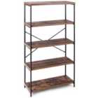 Costway Freestanding Wooden 5-tier Storage Bookshelf-brown