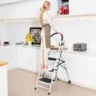 Costway Folding Anti Slip 4 Step Ladder With Extra Wide Platform