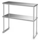 Costway 36 Inch Stainless Steel Overshelf With Adjustable Lower Shelf And Work Table