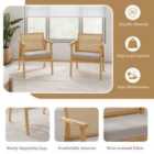 Costway Modern Accent Chair With Solid Rubber Wood Frame-natural