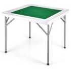 Costway Folding Square Mahjong Table With 4 Cup Holders And Chip Grooves