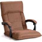 Costway Floor Sofa Chair With 14-position Adjustable Backrest-brown