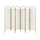 Costway 6 Panel Freestanding Folding Room Divider For Home Office-cream