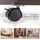 Costway Standing Jewelry Armoire With Full-length Mirror LED Lights And Drawers-brown