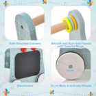 Costway 6-in-1 Wooden Baby Stroller Push And Pull Learning Activity Center-blue