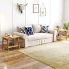 Costway Bamboo Sofa Side Table With Faux Rattan Storage Shelf-natural