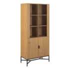 Furniture To Go Jaipur Display Cabinet With 4 doors and 6 Shelves in Wild Oak