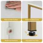 Costway Modern Buffet Sideboard With Steel Frame, Open Shelf And 3 Compartments-white