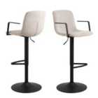 Furniture To Go Pablo Swivel Beige Bar Stool With Adjustable Height Function Set of 2