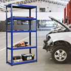 Costway 5-tier Storage Rack With Boltless Shelving And Adjustable Shelves-navy