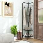 Costway Corner Coat Rack With Shelves And Top Hanger-black