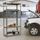 Costway 5-tier Storage Rack With Boltless Shelving And Adjustable Shelves-grey