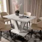 Impact Furniture Marble Dining Table White Extendable Marble Effect Top 120 160cm 6 8 Seater - Cari