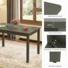 Costway Wooden Rectangular Dining Table With Rubber Wood Legs For 4 People-grey