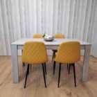 Kosy Koala Dining Table and 4 Chairs Grey 4 Mustard Leather Chairs Wood