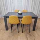 Kosy Koala Dining Table and 4 Leather Mustard Chairs