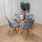 Kosy Koala Dining Table Set with 4 Grey Chairs Dining Room