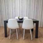 Kosy Koala Dining Table and 4 Leather White Chairs