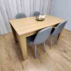 Kosy Koala Oak Effect Dining Set and 4 Cream Gem Patterned Stitiched Chairs