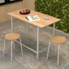 Costway 3-piece Dining Set With 2 Round Chairs And Adjustable Foot Pads-natural