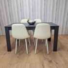 Kosy Koala Dark Grey Dining Table and 4 Cream Chairs