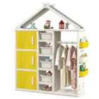 Costway Kids Costume Storage Closet With Storage Bin - Yellow