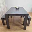 Kosy Koala Dining Table and 2 Benches Black Dark Grey 2 Grey Benches