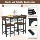 Costway Dining Table Set For 2 With Metal Frame And Storage Rack-rustic Brown