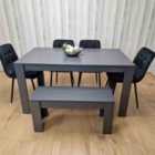 Kosy Koala Dining Table and 4 Velvet Chairs Wooden Bench Wood