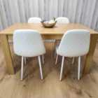 Kosy Koala Wooden Dining Table with 4 white Gem Patterned Chairs