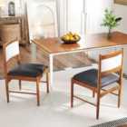 Costway Wooden Dining Chair With Rubber Wood Frame Set Of 2-walnut