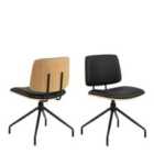 Furniture To Go Owen Swivel Dining Chairs in Matt Black Set of 2